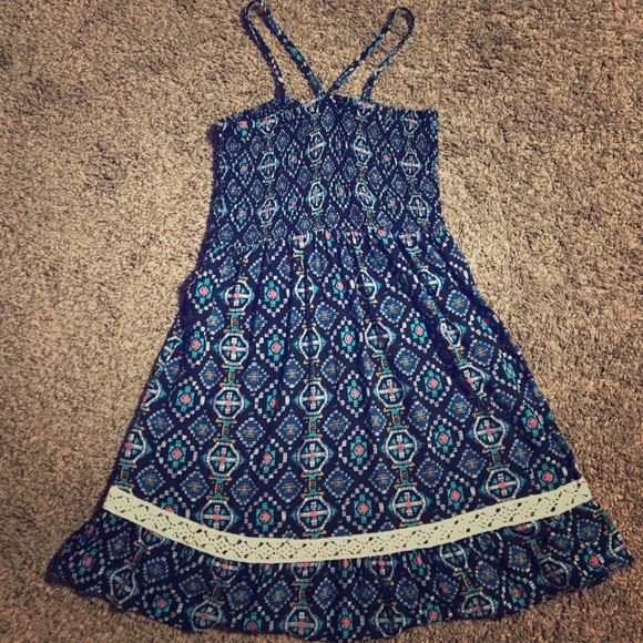 Girl 7-8 spaghetti strap cross back dress - Picture 1 of 7